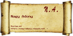 Nagy Adony névjegykártya